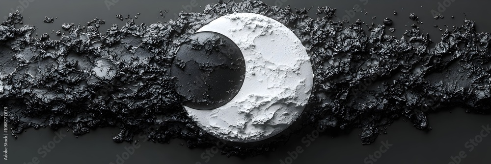 Poster intricate yin yang symbol representing balance and harmony isolated on a clean minimalistic backgrou