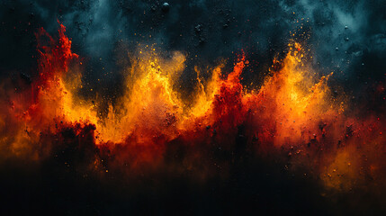 Abstract dark background with streaks and splatters creating a dynamic, energetic feel with a sense of chaos, blending shades of black, gray, and deep colors that evoke emotion and movement