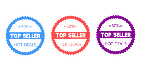 Sales badges vectors icon set