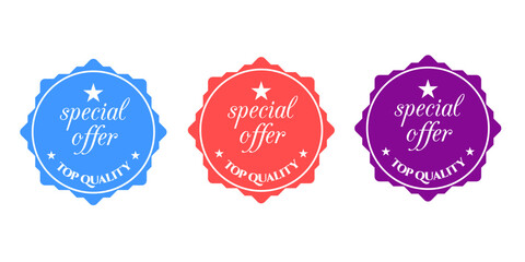 Sales badges vectors icon set