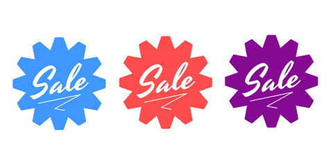 Sales badges vectors icon set