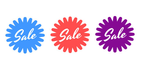 Sales badges vectors icon set