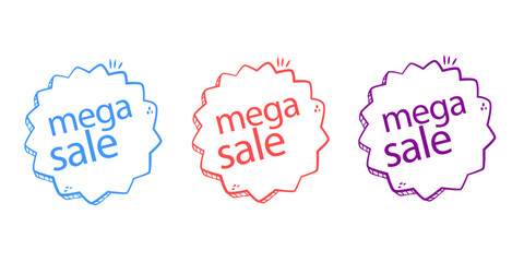 Sales badges vectors icon set