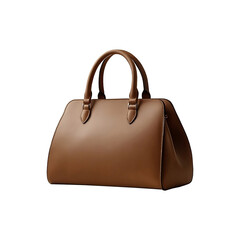 Luxurious and elegant brown bag for women on white background