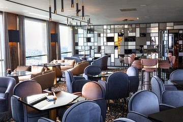 Interior of a fashionable modern restaurant