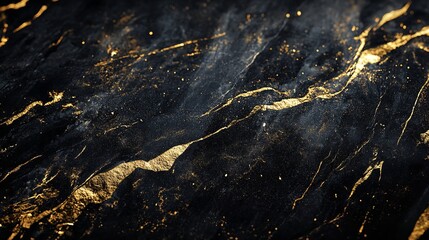 Fototapeta premium Black and Gold Marble Texture Design for Cover Book