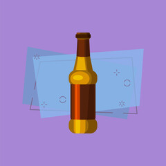 Small brown bottle illustration. Beer, drinking, alcohol. Drinking concept. Vector illustration can be used for topics like beverage, bar, super market