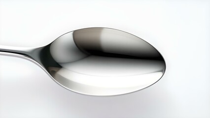 Stainless Steel Spoon, High Polish, Centered Composition, Ultra Detailed, Perfect Symmetry, Bright Studio Lighting