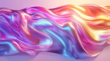 Obraz premium Abstract iridescent background with flowing, wavy, and smooth textures.