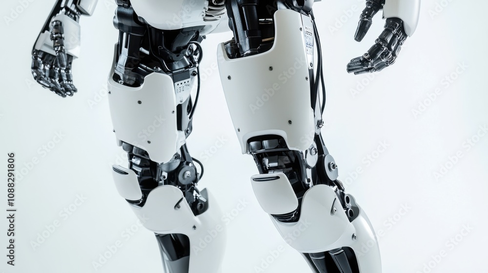 Fototapete an extreme close-up of a humanoid robot's balance and stability control mechanism, showcasing bipeda