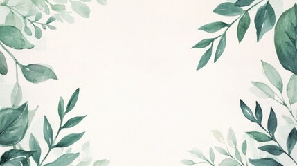 Watercolor Greenery Frame for Minimalist Design