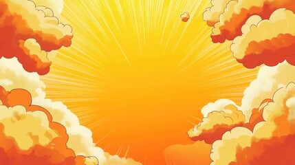 Sunlit Clouds with Comic Book Style