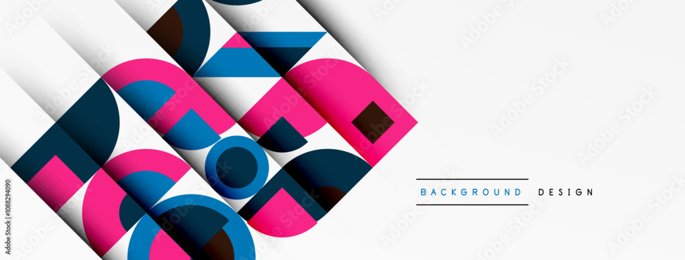Aufkleber modern geometrical abstract background - circles. business or technology presentation design