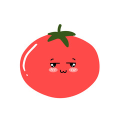 kawaii tomato character different face expression. kawaii variant expression face tomato cartoon design isolated on white background