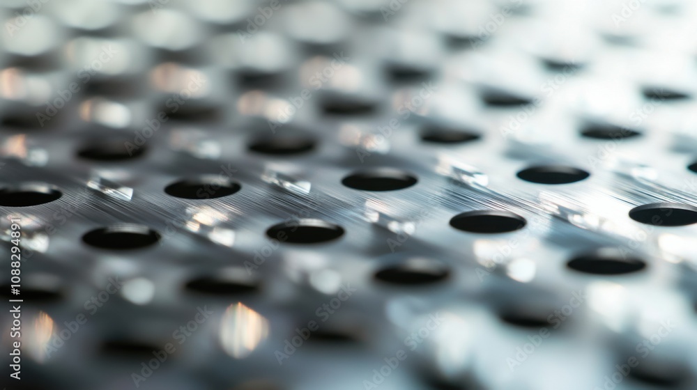 Poster an extreme close-up of a metamaterial lens array, demonstrating advanced light manipulation for opti