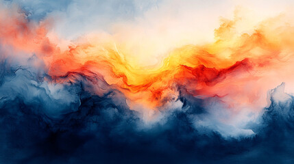 Naklejka premium painting background with swirling colors and textured layers creating a sense of depth, movement, and emotional expression, evoking creativity and introspection