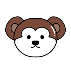 adorable head animal isolaated on white background. hippo, cow, lion, tiger, duck, monkey, bear, elephant,dog, cat, puppy,owl,