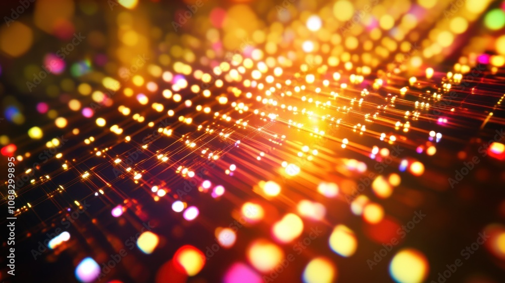 Poster An extreme close-up of a quantum dot enhanced photodetector, showing high sensitivity and quantum efficiency in light detection, Photonics technology style