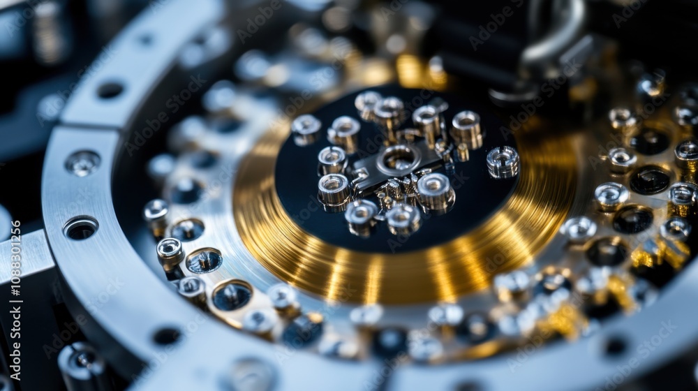 Aufkleber An extreme close-up of a quantum encryption key distribution device, demonstrating quantum cryptography principles, Quantum security style