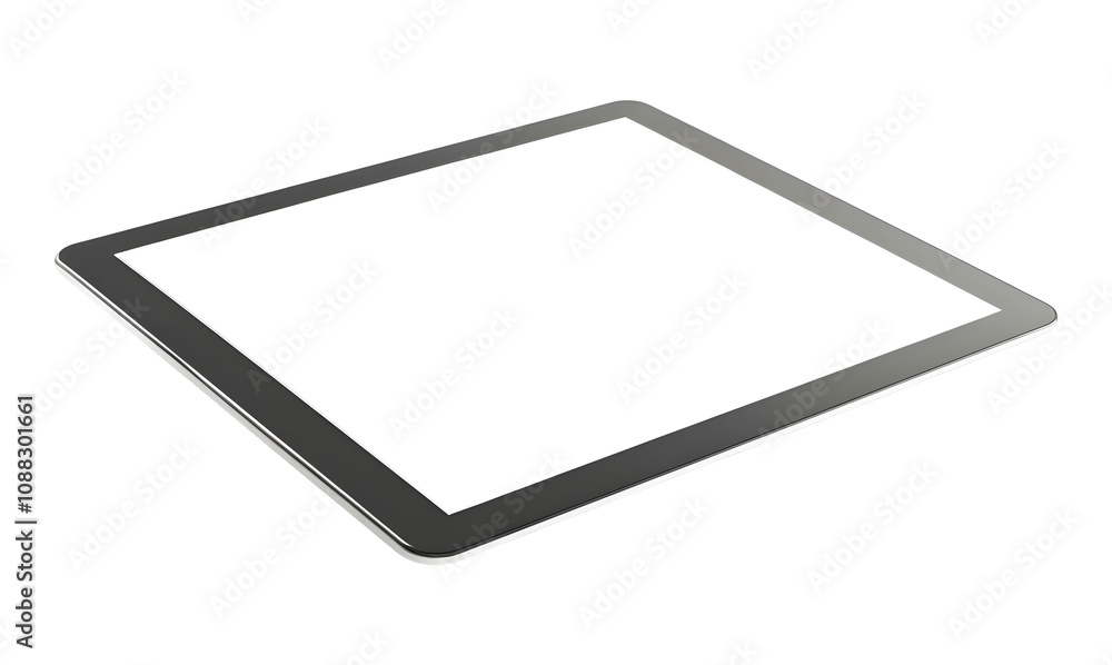 Wall mural empty screen tablet for advertisement on transparent background