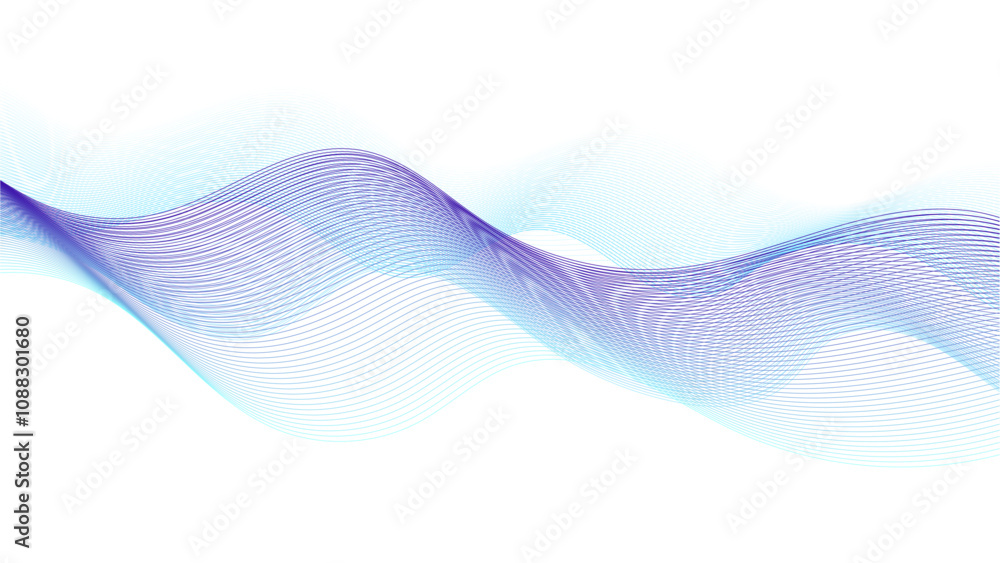 Canvas Prints abstract background with blue and purple wave lines on white. modern abstract glowing wave vector
