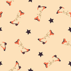 Cowboy Boots and Stars Pattern