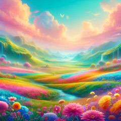 rainbow over the hill