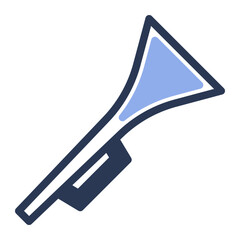 Trumpet Icon in Flat Style. Color Fill