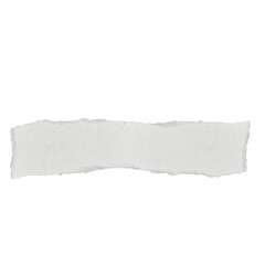 White ripped piece of torn paper isolated on transparent background