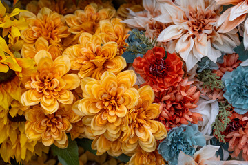 close up on artificial flower background