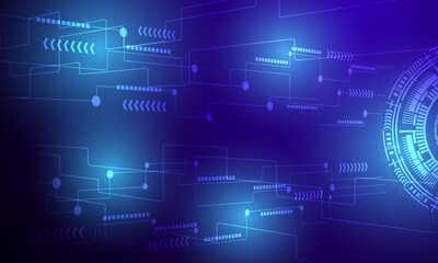 blue high technology with lines connection circuit circles abstract background