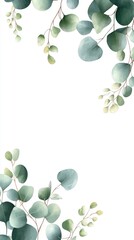 Watercolor Eucalyptus Greenery Frame