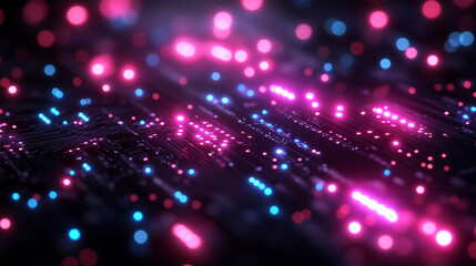 Fototapeta premium circular circuit board with intricate swirling patterns, representing the interconnectedness of technology, digital networks, and the flow of data in a modern digital landscape