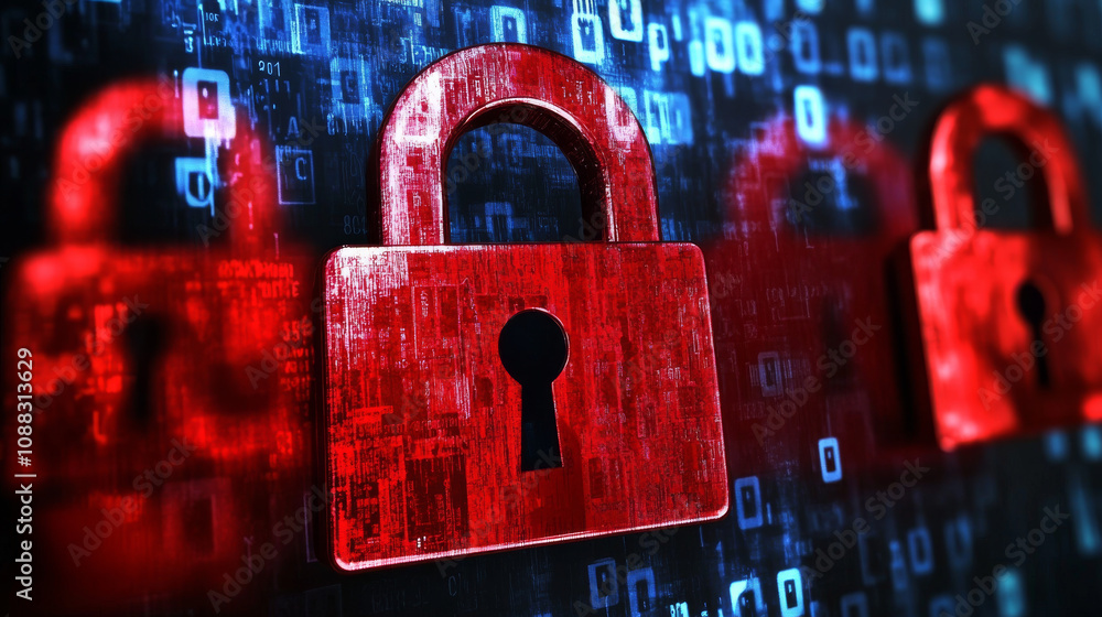 Poster protecting your business online means keeping data safe from viruses and hackers. good internet secu