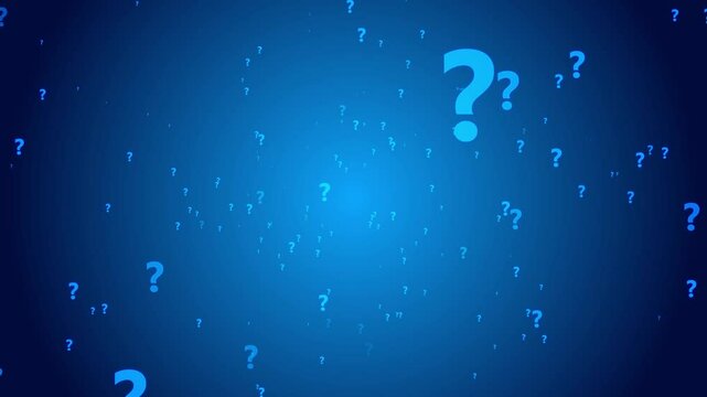 Cartoon comic questions marks flying animated.