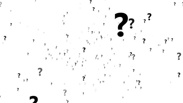 Cartoon comic questions marks flying animated.