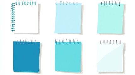 Blank Notepads with Blue and White Colors