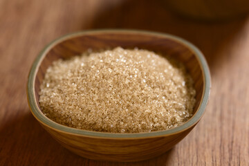 Brown Sugar Crystals in Bowl (Selective Focus, Focus one third into the bowl)