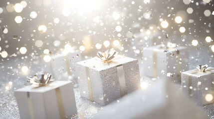 christmas gift box with ribbon