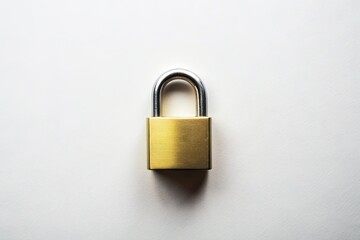 Naklejka premium Vintage Minimalist Lock Design on White Background for Elegant Security Themes