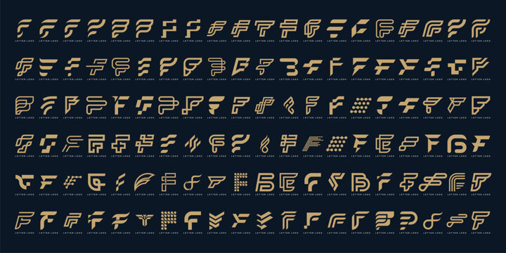 Logo Mega Collection, Initial Letter F Business Design Icon Set
