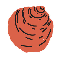 Round spiral shell vector illustration