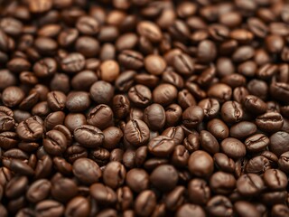 Obraz premium A Close-Up View of Roasted Coffee Beans Ready for Brewing. AI Generated