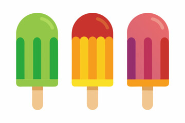  Ice cream popsicle palette of different fruit flavors on a white background vector illustration