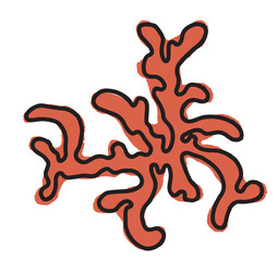 Abstract coral hand drawn vector
