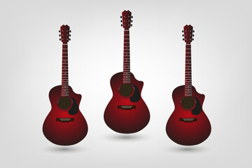 Fototapeta premium guitar isolated on white background