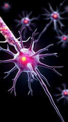 Microscopic Neuron Network Brain Cell Synapse Neural Neuroscience Medical