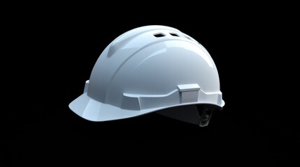 Fototapeta premium Safety helmet featuring a sleek design, essential for workplace safety, helping to minimize accident risks with sturdy construction and ventilation holes.