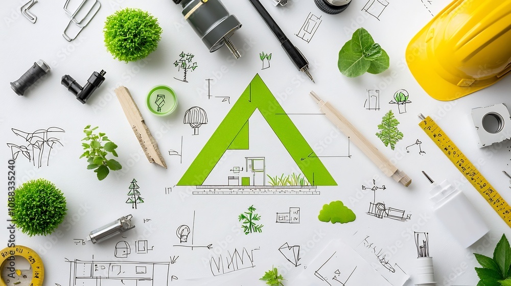 Aufkleber Architects and Engineers Collaborating on Sustainable Building Practices and Green Construction Solutions for a More Environmentally Conscious Future
