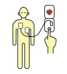 AEDの使い方の解説イラスト